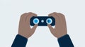 Hands Holding Binoculars for Observation and Exploration Abstract Minimal Technology Concept Royalty Free Stock Photo