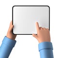 Hands holding a blank tablet template isolated on a white background Royalty Free Stock Photo
