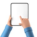 Hands holding a blank tablet template isolated on a white background Royalty Free Stock Photo