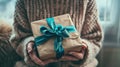 The wrapped gift box.AI generated image Royalty Free Stock Photo