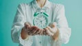 The Hands Holding Clock.AI generated image Royalty Free Stock Photo