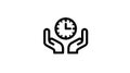 Hands Holding Clock Icon - Time Management and Protection Concept Royalty Free Stock Photo