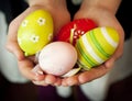 Hands Holding Colorful Easter Eggs Royalty Free Stock Photo