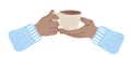 Hands holding cup of coffee. Coffee lover, coffee break concept Royalty Free Stock Photo