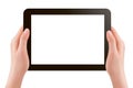 Hands holding digital tablet pc Vector