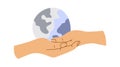 Hands Holding Dry Planet Earth Royalty Free Stock Photo