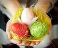Hands Holding Easter Eggs Royalty Free Stock Photo