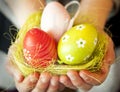 Hands Holding Easter Eggs Royalty Free Stock Photo