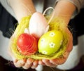 Hands Holding Easter Eggs Royalty Free Stock Photo