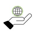 Hold On For Eco-Globe Icon Royalty Free Stock Photo