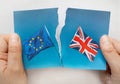 European Union and UK flags, Brexit EU concept Royalty Free Stock Photo