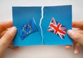 European Union and UK flags, Brexit EU concept Royalty Free Stock Photo