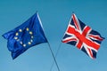 European Union and UK flags, Brexit EU concept Royalty Free Stock Photo