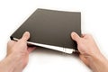Hands holding folder Royalty Free Stock Photo
