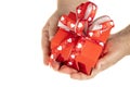 hands holding a gift box Royalty Free Stock Photo