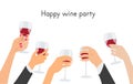 Hands holding a glasses with red wine Royalty Free Stock Photo