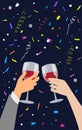 Hands holding a glasses with red wine Royalty Free Stock Photo