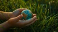 The Globe in Hands.AI generated image Royalty Free Stock Photo