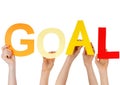 Hands holding GOAL Royalty Free Stock Photo