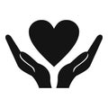 Hands holding heart icon, simple style Royalty Free Stock Photo