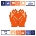 Hands holding heart - protection symbol