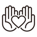 Hands holding heart. Symbol of care, love, charity Royalty Free Stock Photo