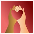 Hands holding heart. Valentine`s Day Royalty Free Stock Photo