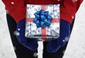 Hands Holding Holiday Gift Royalty Free Stock Photo