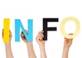 Hands holding INFO Royalty Free Stock Photo