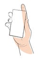 Hands holding object template isolated line icon