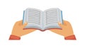 Hands Holding Open Book Vector, vector design Generative AI Royalty Free Stock Photo
