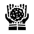 hands holding peat glyph icon vector illustration Royalty Free Stock Photo