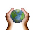 Hands holding planet earth Royalty Free Stock Photo
