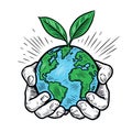 Hands holding planet Earth. Caring for environment, ecology concept Royalty Free Stock Photo