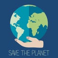 Hands holding planet Earth. Caring for environment, green ecology concept. Save the planet Royalty Free Stock Photo