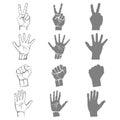 Hands holding protect giving gestures icons set isolated vector illustration Royalty Free Stock Photo