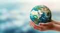 The Globe in Hands.AI generated image Royalty Free Stock Photo