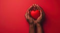 The hands holding heart.AI generated image Royalty Free Stock Photo