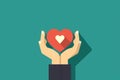 hands holding red heart icon illustration. hand making heart sign. Royalty Free Stock Photo