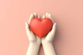 hands holding red heart icon illustration. hand making heart sign. Royalty Free Stock Photo