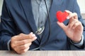 Hands holding Red heart and stethoscope Royalty Free Stock Photo