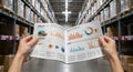 Analyzing Business Data in a Modern Warehouse Royalty Free Stock Photo