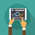 Hands Holding Tablet Computer Developer Mobile Application Technology Royalty Free Stock Photo