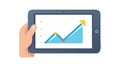 Hands Holding Tablet with Growth Chart, vector design Generative AI Royalty Free Stock Photo