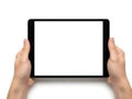 Hands holding a tablet Royalty Free Stock Photo