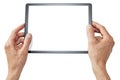 Hands Holding iPad Tablet Isolated