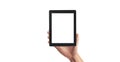 Hands holding tablet touch screen Royalty Free Stock Photo