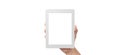 Hands holding tablet touch screen Royalty Free Stock Photo