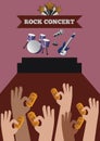 hands holding tickets for rock concert. Vector illustration decorative design Royalty Free Stock Photo