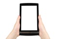Hands holding touch screen tablet pc Royalty Free Stock Photo